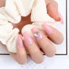 False nails, nail plates, nail patches, handcrafted nails, pink gradient gradient, medium and long trapezoidal ballet nails Specification image